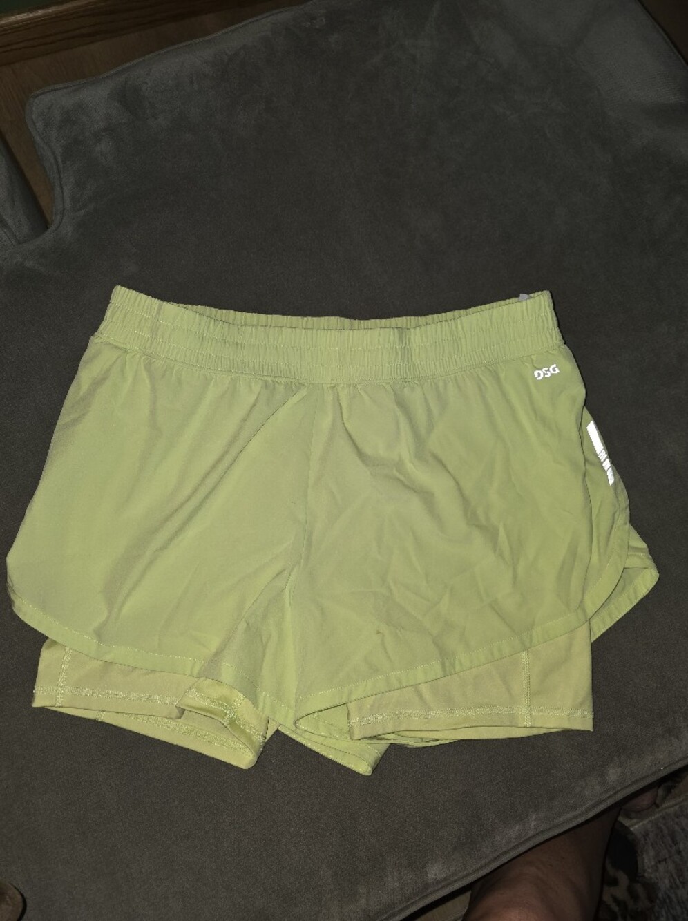 DSG Highlighter Yellow Athletic Running Shorts for Women